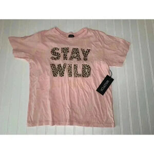 Wildfox STAY WILD Leopard Keke Tee T Shirt Women Medium Distressed NEW.  137